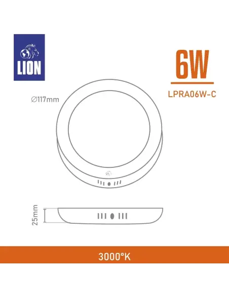 Panel de aplicar LED 6W Cálida [LPRA06W-C]