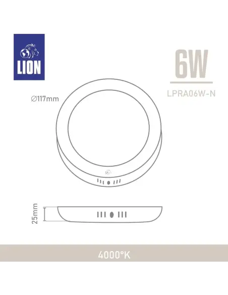 Panel de aplicar LED 6W Neutra [LPRA06W-N]