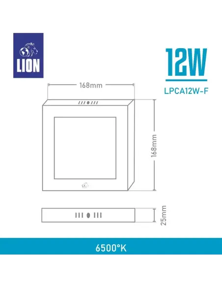 Panel de aplicar LED 12W cuadrado Fría [LPCA12W-F]