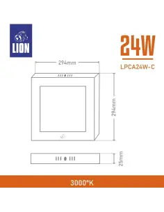 Panel de aplicar LED 24W cuadrado Cálida [LPCA24W-C] 2
