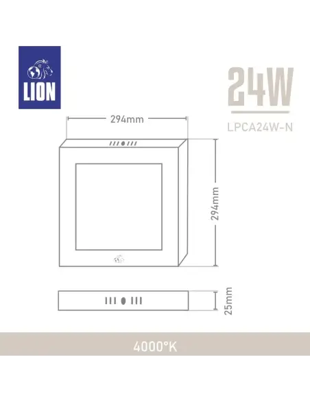 Panel de aplicar LED 24W cuadrado Neutra [LPCA24W-N]
