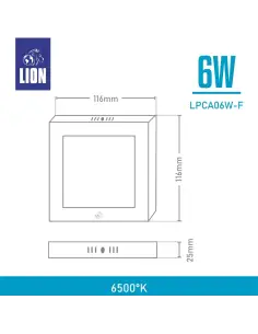 Panel de aplicar LED 6W cuadrado Fría [LPCA06W-F] 2