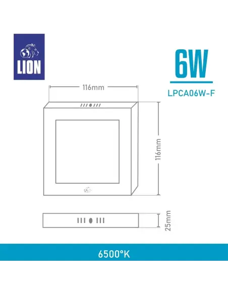 Panel de aplicar LED 6W cuadrado Fría [LPCA06W-F]