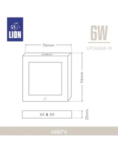 Panel de aplicar LED 6W cuadrado Neutra [LPCA06W-N] 2