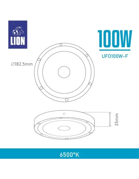 Campana UFO LED Industrial 100W UFO Luz Fría | Precio Mayorista Argentina