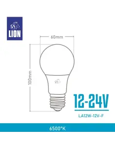 Lámpara bulbo 12-24volt LED Fría [LA12W-12V-F] 2