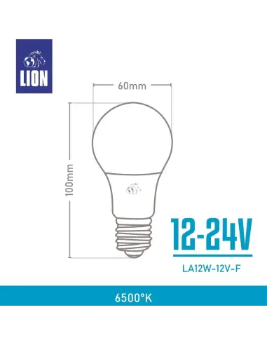 Lámpara bulbo 12-24volt LED Fría [LA12W-12V-F]