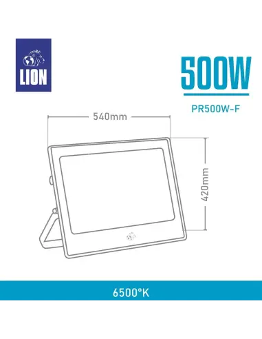 Reflector LED 500W luz fría - Exterior IP65 Alta Eficiencia | Lion