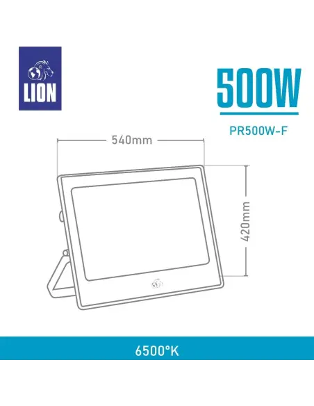 Reflector LED 500W luz fría - Exterior IP65 Alta Eficiencia | Lion