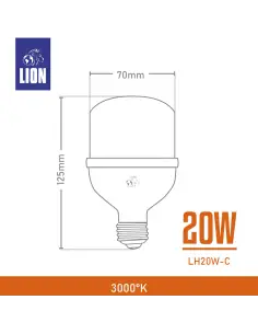 Lámpara Alta Potencia 20W Cálida [LH20W-C] 2