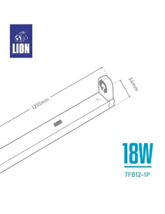 Listón de Chapa para Tubo LED T8 18W - LION 2