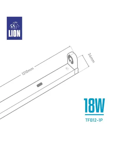 Listón de Chapa para Tubo LED T8 18W - LION