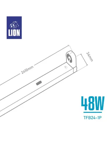 Listón de Chapa para Tubo LED T8 48W - LION