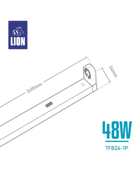 Listón de Chapa para Tubo LED T8 48W - LION