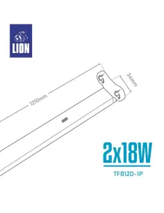 Listón de Chapa Doble para Tubos LED T8 18W - LION 2