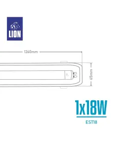 Listón Estanco LED T8 18W - Protección IP65 | LION 2
