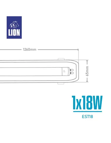 Listón Estanco LED T8 18W - Protección IP65 | LION