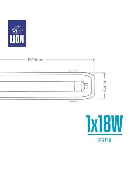 Listón Estanco LED T8 18W - Protección IP65 | LION