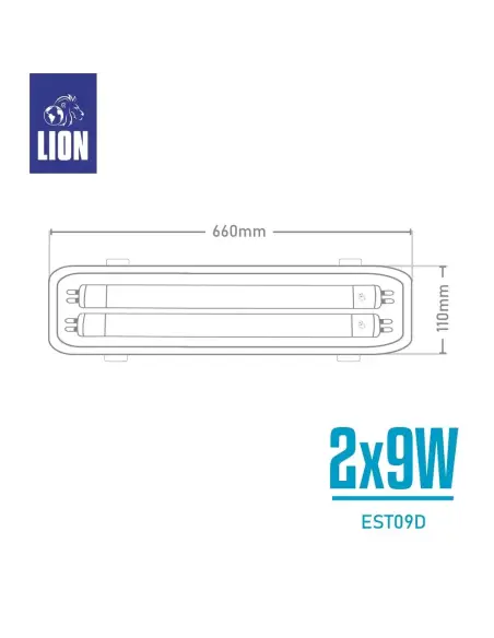 Listón Estanco Doble LED T8 9W - Protección IP65 LION