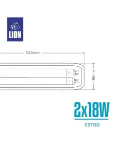 Listón Estanco Doble LED T8 18W - Protección IP65| LION 2