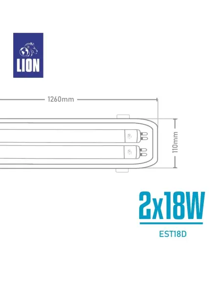 Listón Estanco Doble LED T8 18W - Protección IP65| LION