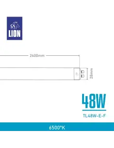Tubo LED T8 48W Luz Fría - 240cm Alta Intensidad | Lion 2