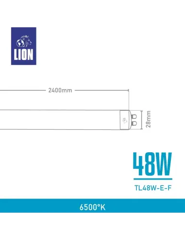 Tubo LED T8 48W Luz Fría - 240cm Alta Intensidad | Lion