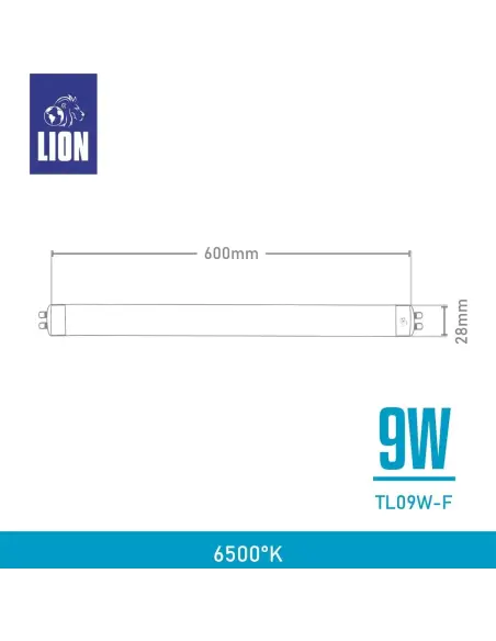 Tubo LED T8 09W Luz Fría - 60cm Alta Intensidad | Lion