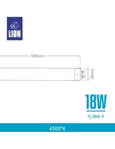 Tubo LED T8 18W Luz Fría - 120cm Alta Intensidad | Lion 2