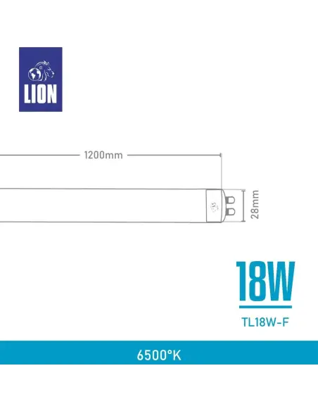 Tubo LED T8 18W Luz Fría - 120cm Alta Intensidad | Lion