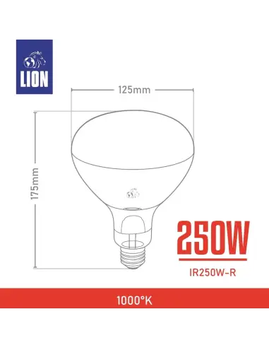 Lámpara infrarroja 250W roja [IR250W-R]