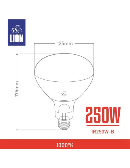Lámpara infrarroja 250W blanca [IR250W-B]