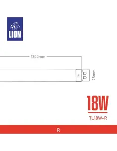Tubo LED T8 Rojo 18W - 120cm Alta Intensidad | Lion 2