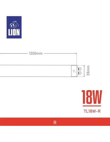 Tubo LED T8 Rojo 18W - 120cm Alta Intensidad | Lion