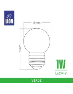 Lámpara Gota LED Verde 1W - Base E27 para Decoración 2