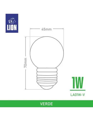 Lámpara Gota LED Verde 1W - Base E27 para Decoración