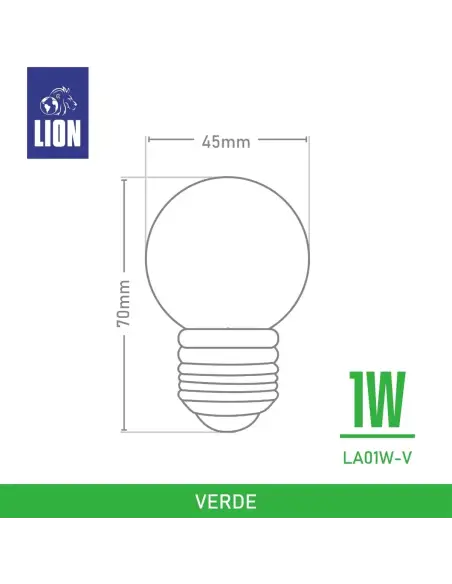 Lámpara Gota LED Verde 1W - Base E27 para Decoración