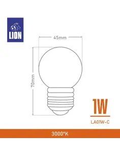 Lámpara gota LED cálida 1W Cálida [LA01W-C] 2