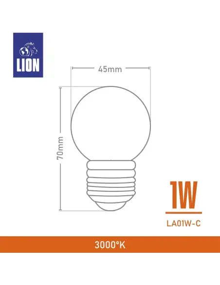Lámpara gota LED cálida 1W Cálida [LA01W-C]