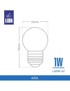 Lámpara Gota LED Azul 1W - Base E27 para Decoración | Lion 2