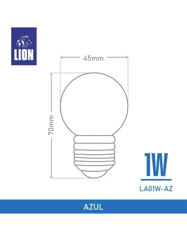 Lámpara Gota LED Azul 1W - Base E27 para Decoración | Lion