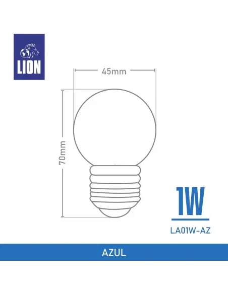 Lámpara Gota LED Azul 1W - Base E27 para Decoración | Lion