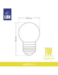 Lámpara Gota LED Amarilla 1W - Base E27 para Decoración | Lion 2