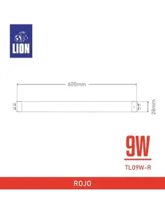 Tubo LED T8 Rojo 09W - 60cm Alta Intensidad | Lion 2