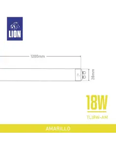 Tubo LED T8 Amarillo 18W - 120cm Alta Intensidad | Lion 2