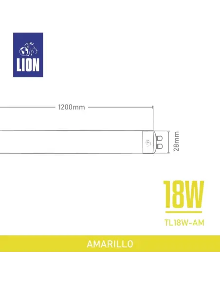Tubo LED T8 Amarillo 18W - 120cm Alta Intensidad | Lion
