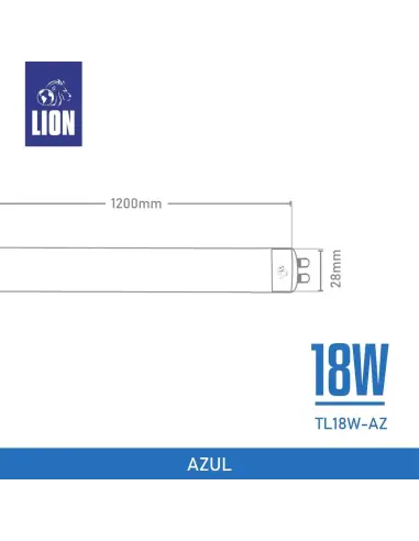 Tubo LED T8 Azul 18W - 120cm Alta Intensidad | Lion