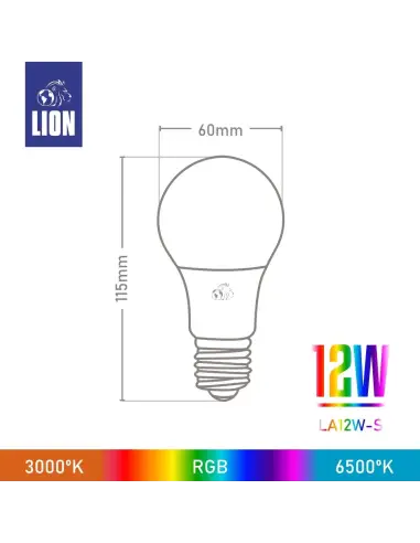 Lámpara Smart LED 12W RGB WiFi | Lion Argentina