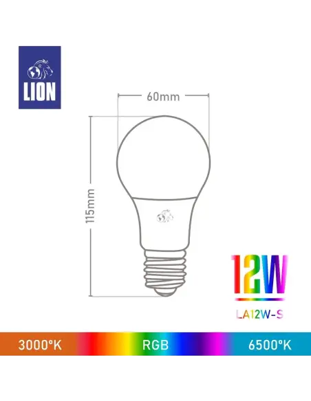 Lámpara Smart LED 12W RGB WiFi | Lion Argentina