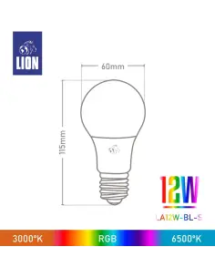 Lámpara Smart LED 12W RGB WiFi Lion Argentina 2